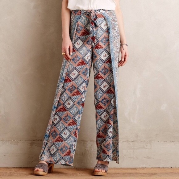 Anthropologie Pants - Anthro Elevenses “Seaflower” wide leg pant, EUC, 4